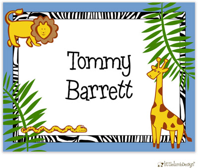 Personalized Stationery/Thank You Notes by Little Lamb Design - Jungle Animals Boy Personalized Stationery/Thank You Notes by Little Lamb Design - Jungle Animals Boy