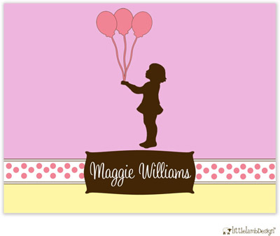 Personalized Stationery/Thank You Notes by Little Lamb Design - Girl Silhouette Personalized Stationery/Thank You Notes by Little Lamb Design - Girl Silhouette