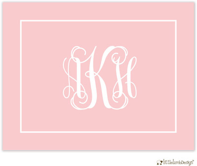 Personalized Stationery/Thank You Notes by Little Lamb Design - Pink Monogram