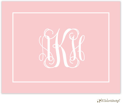 Personalized Stationery/Thank You Notes by Little Lamb Design - Pink Monogram Personalized Stationery/Thank You Notes by Little Lamb Design - Pink Monogram