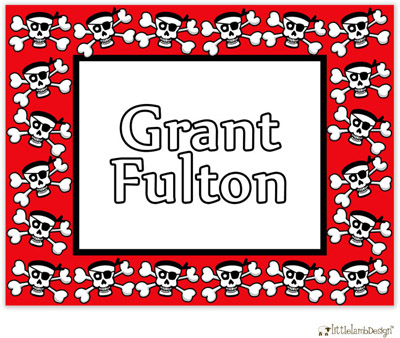 Personalized Stationery/Thank You Notes by Little Lamb Design - Skull and Crossbones Personalized Stationery/Thank You Notes by Little Lamb Design - Skull and Crossbones