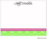 Personalized Stationery/Thank You Notes by Little Lamb Design - Pink & Green