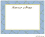 Personalized Stationery/Thank You Notes by Little Lamb Design - Elegant Blue Braid Damask