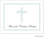 Personalized Stationery/Thank You Notes by Little Lamb Design - Blue Cross