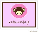 Personalized Stationery/Thank You Notes by Little Lamb Design - Pink Monkey Faces