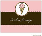 Personalized Stationery/Thank You Notes by Little Lamb Design - Pink Ice Cream Cone