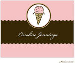 Personalized Stationery/Thank You Notes by Little Lamb Design - Pink Ice Cream Cone