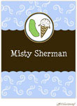 Personalized Stationery/Thank You Notes by Little Lamb Design - Pickles and Ice Cream Blue