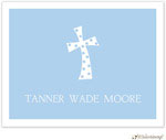 Personalized Stationery/Thank You Notes by Little Lamb Design - Blue Cross Dotted