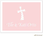 Personalized Stationery/Thank You Notes by Little Lamb Design - Pink Cross Dotted