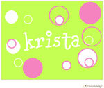 Personalized Stationery/Thank You Notes by Little Lamb Design - Pink and Green Dots