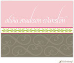 Personalized Stationery/Thank You Notes by Little Lamb Design - Elegant Pink and Gray