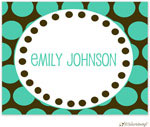 Little Lamb Design Stationery - Brown and Green Fun Dots