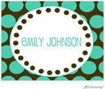 Personalized Stationery/Thank You Notes by Little Lamb Design - Brown and Green Fun Dots