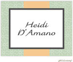 Personalized Stationery/Thank You Notes by Little Lamb Design - Elegant Green and Peach