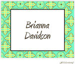 Personalized Stationery/Thank You Notes by Little Lamb Design - Elegant Green Pattern