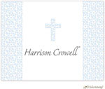 Personalized Stationery/Thank You Notes by Little Lamb Design - Blue Cross