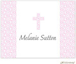 Personalized Stationery/Thank You Notes by Little Lamb Design - Pink Cross