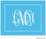 Personalized Stationery/Thank You Notes by Little Lamb Design - Aqua Monogram