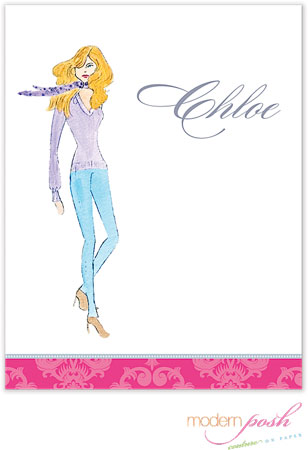 Personalized Stationery/Thank You Notes by Modern Posh - Diva - Blonde Fashion Diva