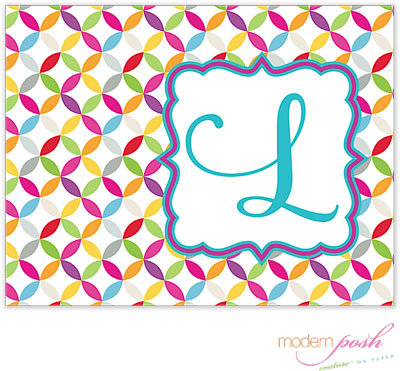 Personalized Stationery/Thank You Notes by Modern Posh - Jewel Posh - Pink & Blue Personalized Stationery/Thank You Notes by Modern Posh - Jewel Posh - Pink & Blue