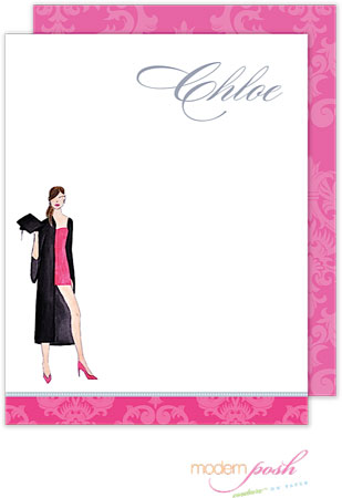 Personalized Stationery/Thank You Notes by Modern Posh - Diva - Brunette Diva Grad