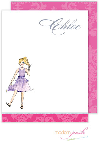Personalized Stationery/Thank You Notes by Modern Posh - Little Diva - Blonde Little Diva