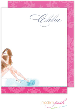 Personalized Stationery/Thank You Notes by Modern Posh - Diva - Brunette Beach Diva