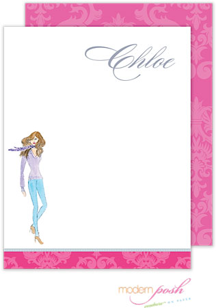 Personalized Stationery/Thank You Notes by Modern Posh - Diva - Brunette Fashion Diva