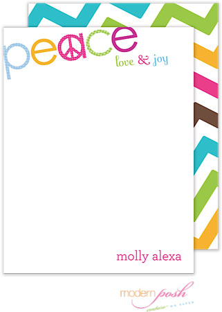 Personalized Stationery/Thank You Notes by Modern Posh - Peace