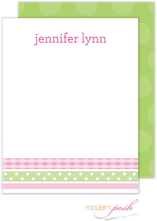 Personalized Stationery/Thank You Notes by Modern Posh - Ribbon - Pink