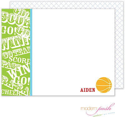 Personalized Stationery/Thank You Notes by Modern Posh - Basketball