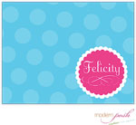 Personalized Stationery/Thank You Notes by Modern Posh - Blue Dot Posh - Blue & Pink