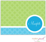 Personalized Stationery/Thank You Notes by Modern Posh - Green Bubble Posh - Green & Blue