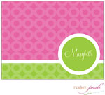 Personalized Stationery/Thank You Notes by Modern Posh - Pink Bubble Posh - Pink & Green