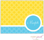 Personalized Stationery/Thank You Notes by Modern Posh - Yellow Bubble Posh - Yellow & Blue