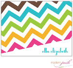 Personalized Stationery/Thank You Notes by Modern Posh - Chevron Posh - Blue & Brown