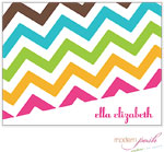 Personalized Stationery/Thank You Notes by Modern Posh - Chevron Posh - Pink & Green