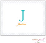 Personalized Stationery/Thank You Notes by Modern Posh - Diamond Posh - Blue & Orange