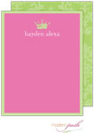 Personalized Stationery/Thank You Notes by Modern Posh - Crown - Pink