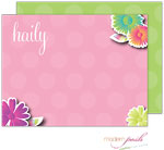 Personalized Stationery/Thank You Notes by Modern Posh - Flower Pink