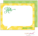 Personalized Stationery/Thank You Notes by Modern Posh - Hello Bubble - Yellow