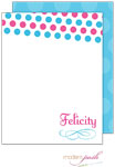 Personalized Stationery/Thank You Notes by Modern Posh - Blue Dot Posh - Blue & Pink