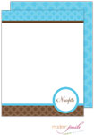 Personalized Stationery/Thank You Notes by Modern Posh - Blue Bubble Posh - Blue & Brown