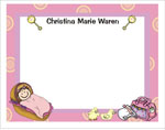 Pen At Hand Stick Figures Stationery - Bassinet - Girl