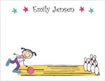 Pen At Hand Stick Figures Stationery - Bowling 2 - Girl