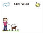 Pen At Hand Stick Figures Stationery - Dogwalker