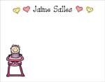Pen At Hand Stick Figures Stationery - Highchair - Girl