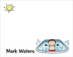 Pen At Hand Stick Figures Stationery - Pool - Boy