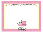 Pen At Hand Stick Figures Stationery - Pram - Girl